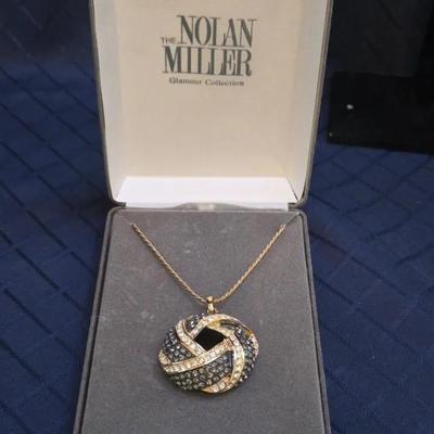 Nolan Miller 28” Luxe Living Knot Rhinestone Pendant Necklace 