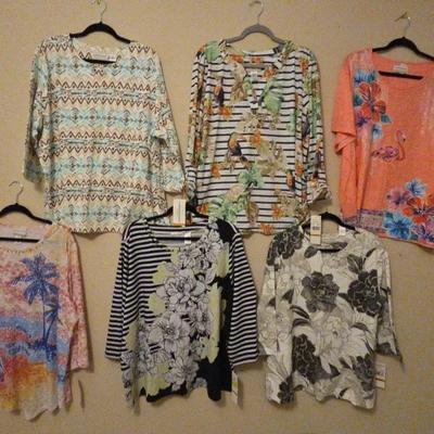6 Flowers and bird women's blouses