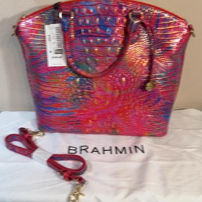 NWT Brahmin Large Duxbury Satchel/Shoulder Bag in Rainbow Fish Melbourne