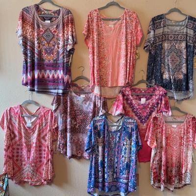 Lot Of 8 ONE WORLD / RELAXED & COMFORTABLE Womens Tops Size 3X
