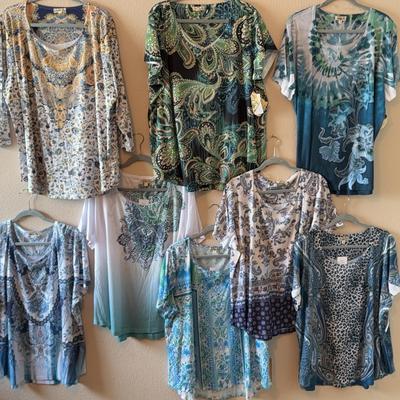 Lot Of 8 ONE WORLD BOHO CHIC Women’s Tops Size 3X