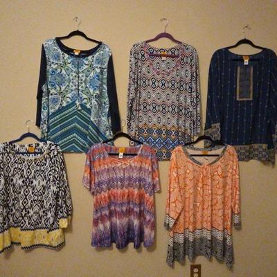 Black, Blue and Multi colored blouses