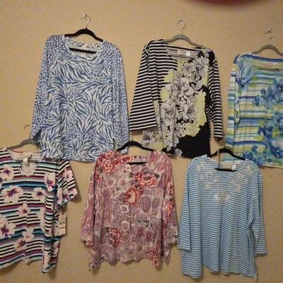 6 Flower and Stripe women's blouses