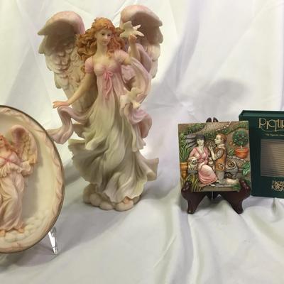 Angel, hangable Angel bowl, and a Harmony Kingdom Picturesque