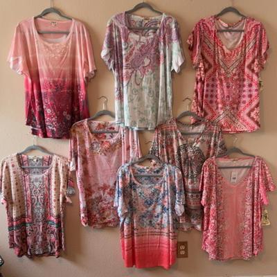 Lot Of 8 ONE WORLD Unique **Womens Tops Size 3X**