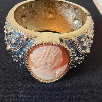 Wide Cameo Bracelet