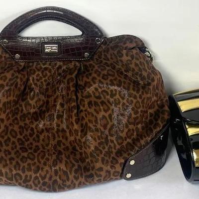 Cedars Striped Bag, Donald Pliner Leopard Print Bag