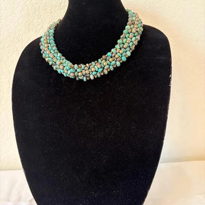 Turquoise Colored Bead Necklace
