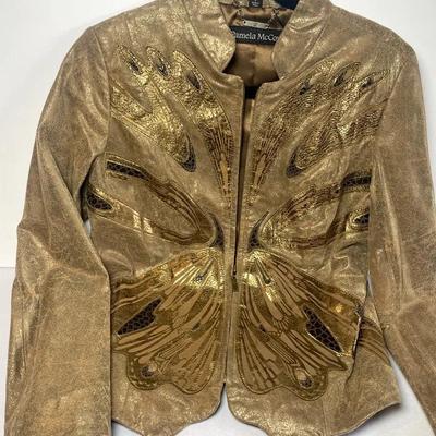 Pamela McCoy Bronze Leather Jacket 