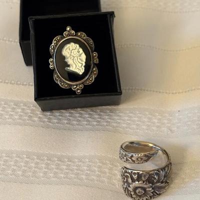 Sterling And Cameo Rings