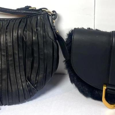Paoli Masi Italian Bag, Scoop Black Faux Fur Crossbody Bag