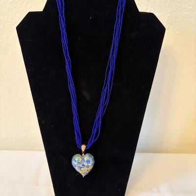 Cloisonne Heart Necklace