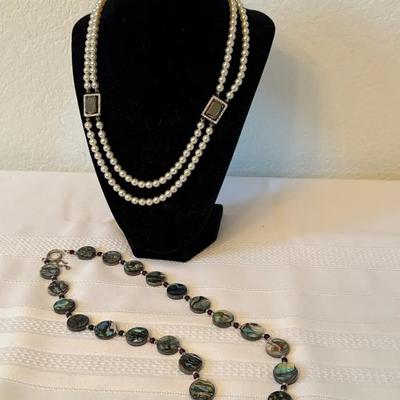 Abalone & Vintage Bijou Cascio Necklaces 