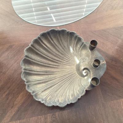 Shell shapped serving dish with candle holders