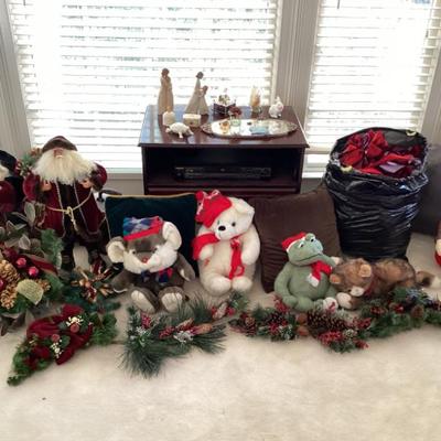 Christmas bears trees and santas