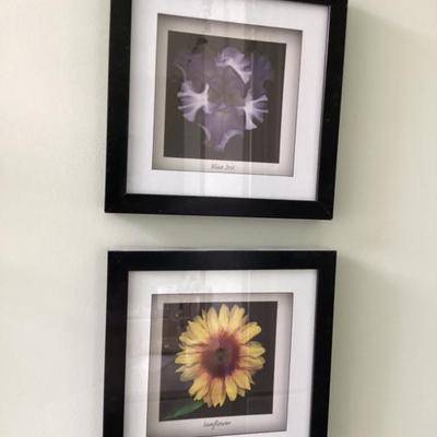 Wall art butler dahlia purple and yellow floral prints