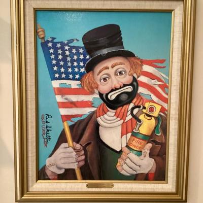 Wall art red skelton old glory with freddie the freeloader signed