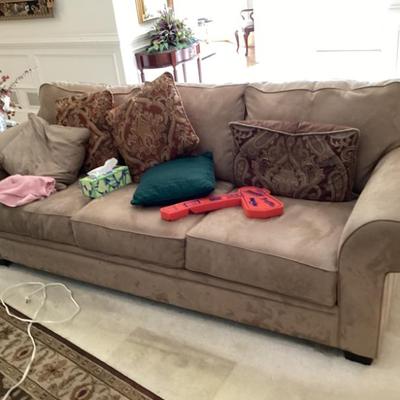Brown 3 cushion sofa