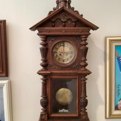 Antique pendulum vienna regulator clock