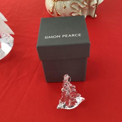 Simon pearce glass christmas tree ornament