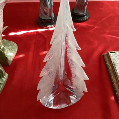 Simon Pearce Snowy Branches Evergreen Glass Tree