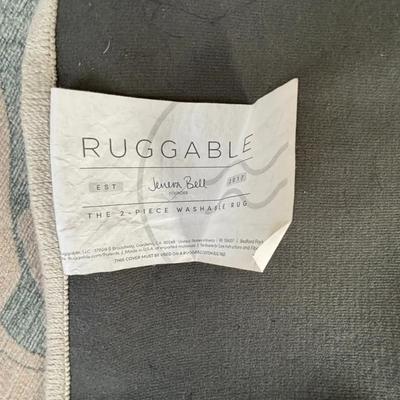 Ruggable Floral Area Rug – Blue and Beige