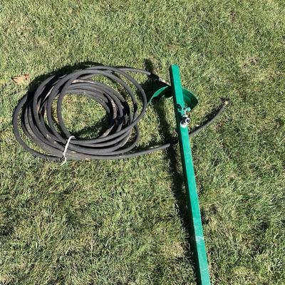 Garden Hose with Metal Sprinkler Stand