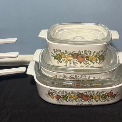 Vintage Corning Ware Spice of Life Cookware Collection