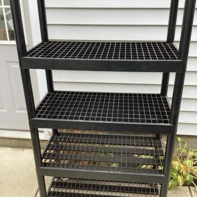 4-Tier Black Plastic Utility Storage Shelf