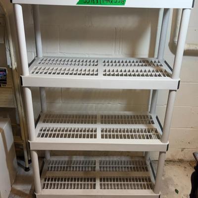 4-Tier White Plastic Utility Storage Shelf