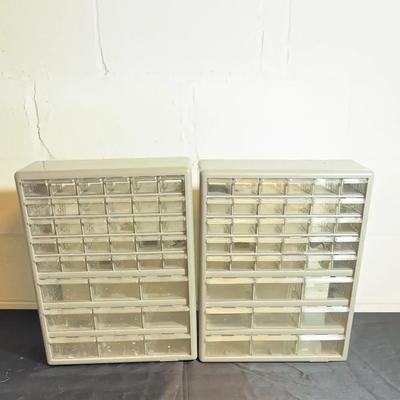 Pair of Multi-Drawer Plastic Storage Organizers