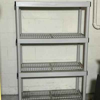 White Plastic 4-Tier Utility Storage Shelf