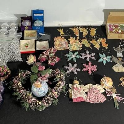 Pink and silver Christmas lot