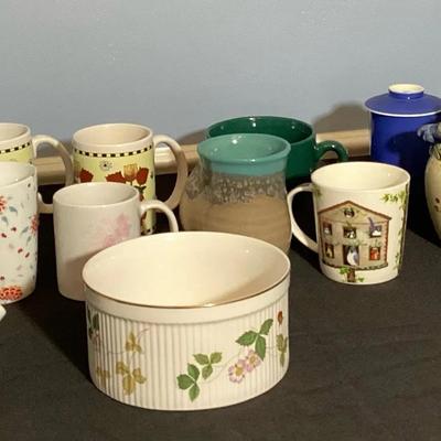 Assorted Ceramic Mugs, Jars And Bowls