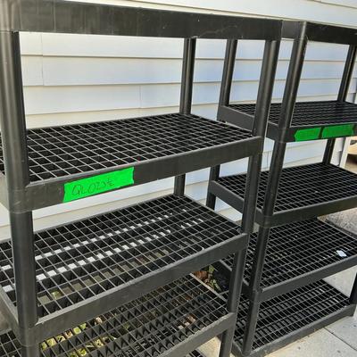 Pair of 5-Tier Black Plastic Utility Shelves