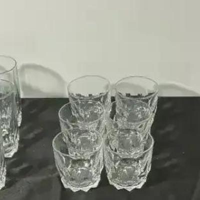 Set of Clear Cut Crystal Glasses – Assorted Sizes