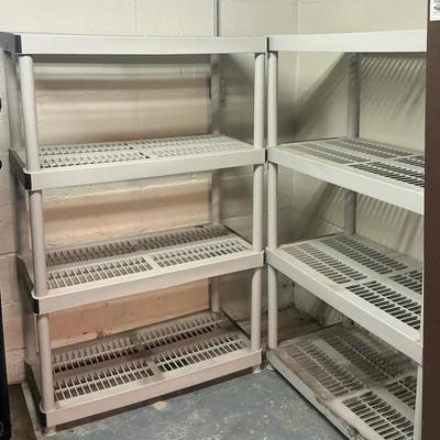 Set of Two Heavy-Duty Plastic Utility Storage Shelving Units