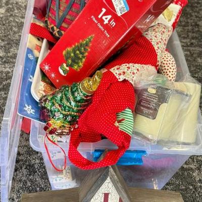 Holiday Decor Lot - Lights, Tree Skirt, Wreath, Wall Hangings, And More