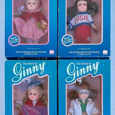(4) Fun Farm By Dakin Ginny 8" Hard Vinyl Dolls With Boxes