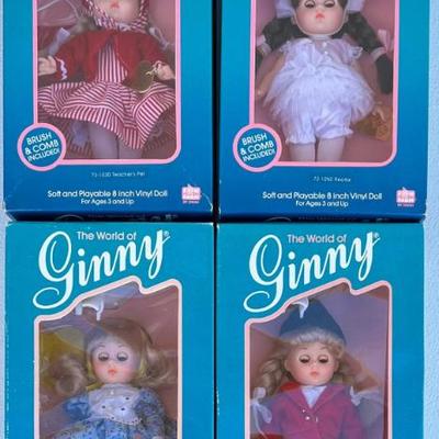 (4) Fun Farm By Dakin Ginny 8" Hard Vinyl Dolls With Boxes