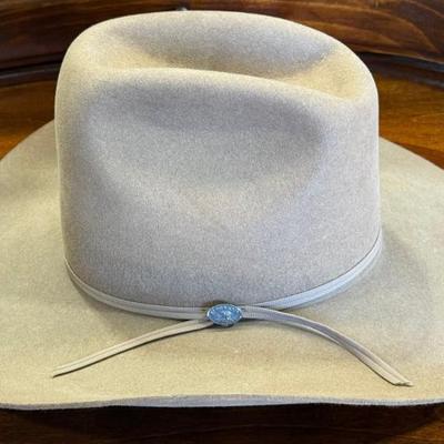 Beaver Hats American Made Cowboy Hat Kangaroo Style Genuine Fur Felt XXXXX Leather Sweat Size Small