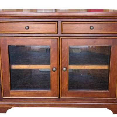 Woodley's Fine Furniture Topaz 55" Corner Cinnamon Finish Media Cabinet With Glass Front Doors