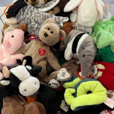 Large Tote Of Assorted TY Beanie Babies