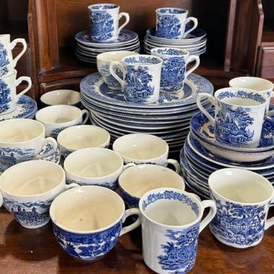 Assorted Limoges, Willow, Meakin Stoneware, And Wedgwood Blue Willow Dishware