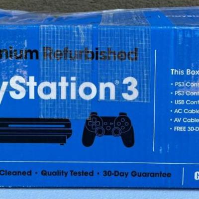Refurbished Sony Playstation 3 With Box, 2 Controllers, And Cables