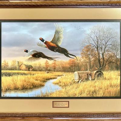 33.5' X 25' James Hautman Signed Limited Edition Back Forty Pheasants 930 Of 1200 In Custom Frame
33.5" X 25" James...