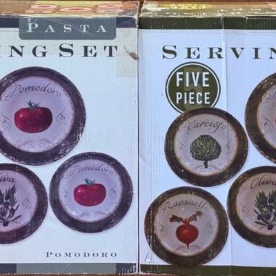 (2) 5 Piece Pasta Serving Sets - Pomodoro