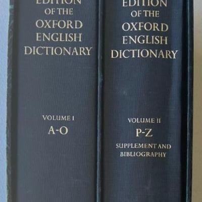 1971 The Compact Edition Of The Oxford English Dictionary Vol. 1 And 2 With Sleeve