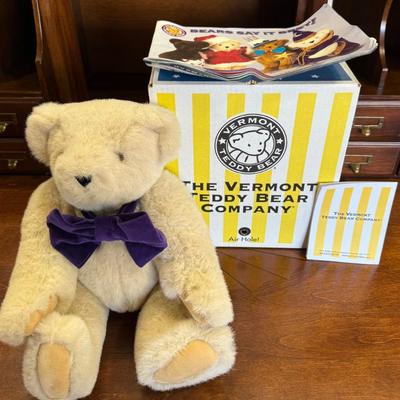 Vermont Teddy Bear Company Teddy Bear In Original Box With Paperwork