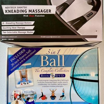 Nekteck Model LMS-801 Kneeding Massager And 3in1 Fitness Ball In Boxes
